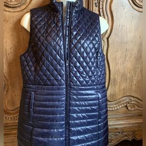 Talbots navy blue quilted vest XL
